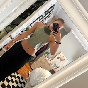 Olive green halter top